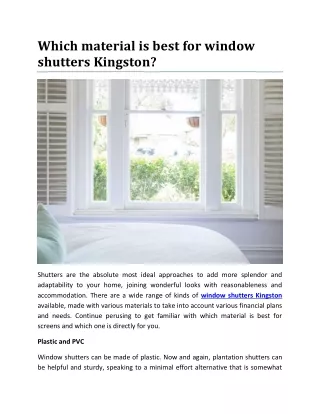 Which material is best for window shutters Kingston?