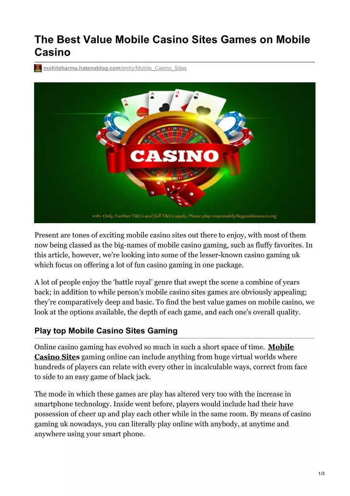 the best value mobile casino sites games