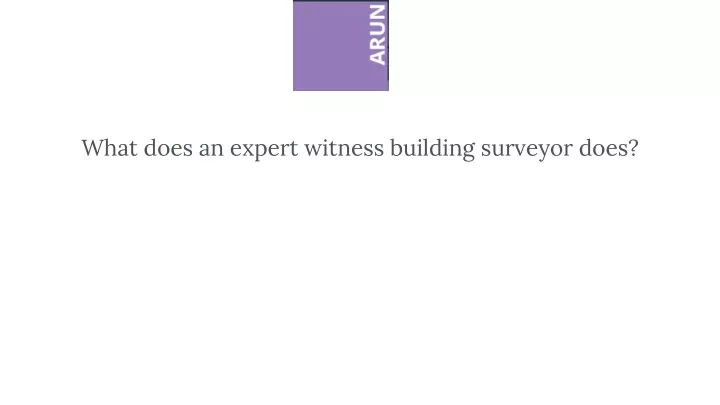 what does an expert witness building surveyor does