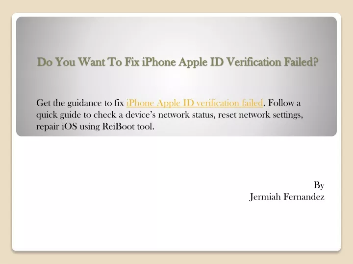 do you want to fix iphone apple id verification failed