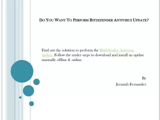 do you want to perform bitdefender antivirus update