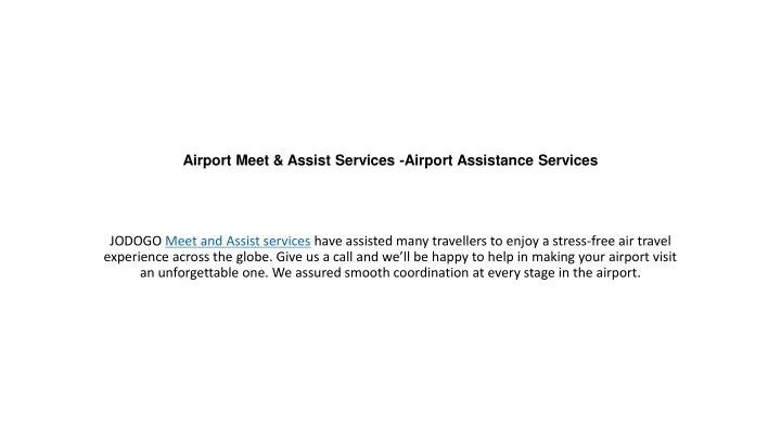 airport meet assist services airport assistance services