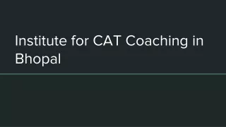 Coaching Institute for CAT in Bhopal