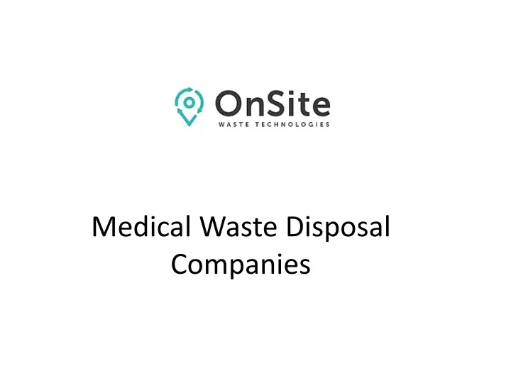 medical waste disposal companies