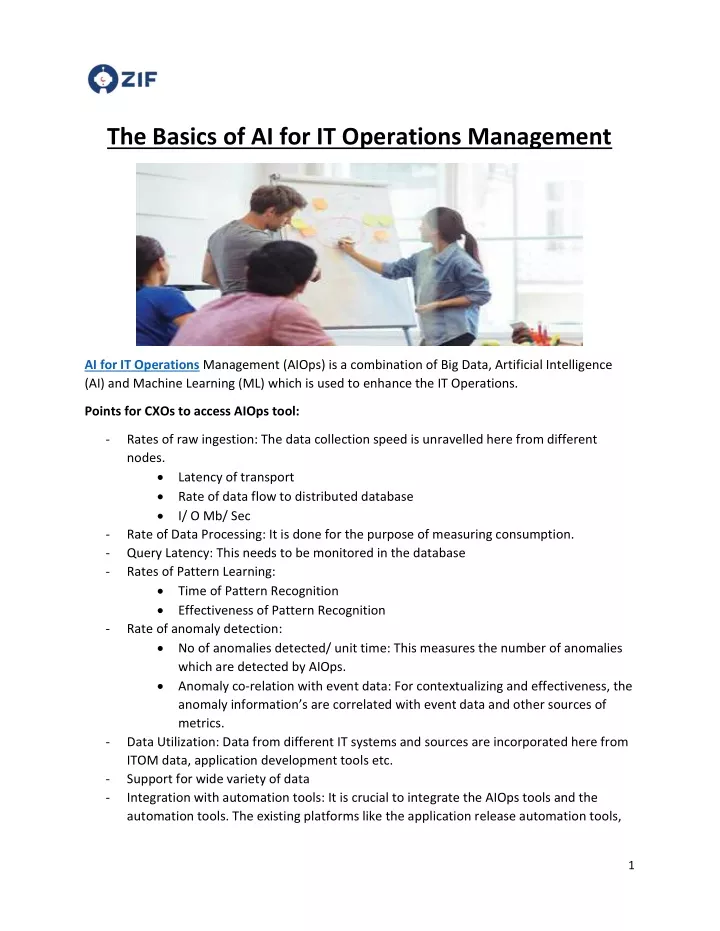the basics of ai for it operations management