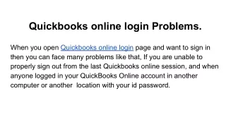 Quickbooks online login Problems.