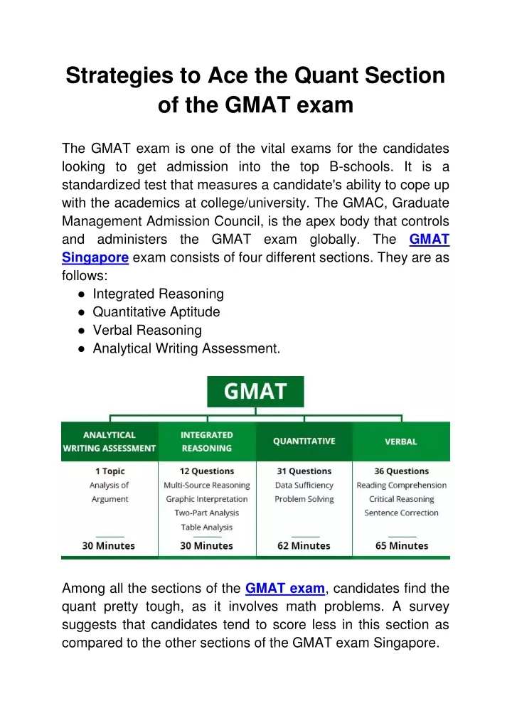 strategies to ace the quant section of the gmat