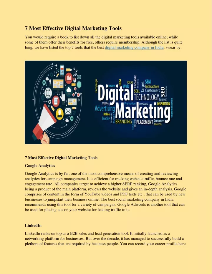 7 most effective digital marketing tools