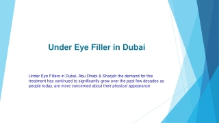 under eye filler in dubai