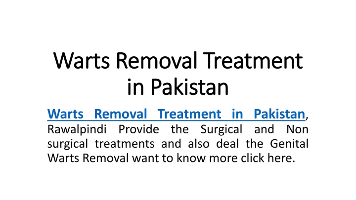 warts removal treatment in pakistan
