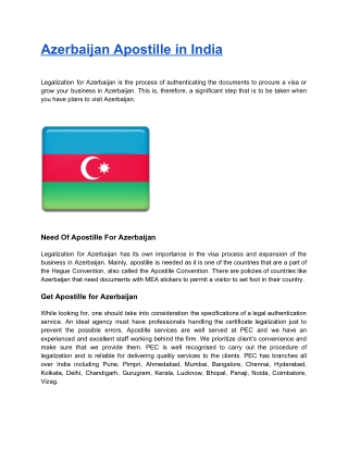 azerbaijan apostille in india legalization