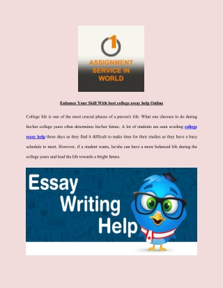 Enhance Your Skill With best college essay help Online