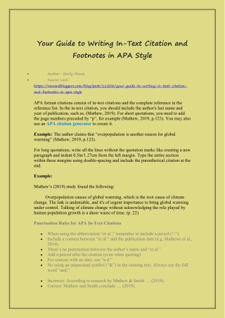 your guide to writing in text citation