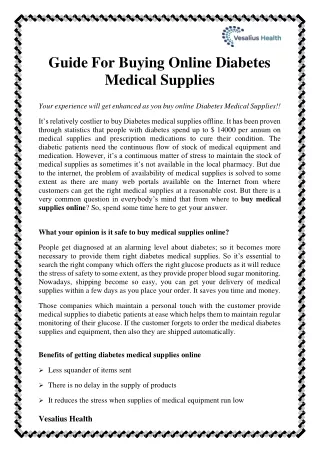 guide for buying online diabetes medical supplies