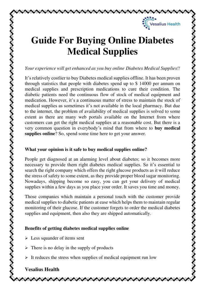 guide for buying online diabetes medical supplies