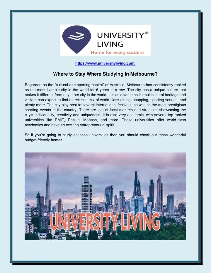 https www universityliving com where to stay