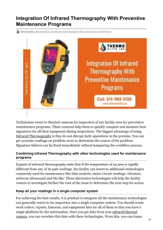 integration of infrared thermography with