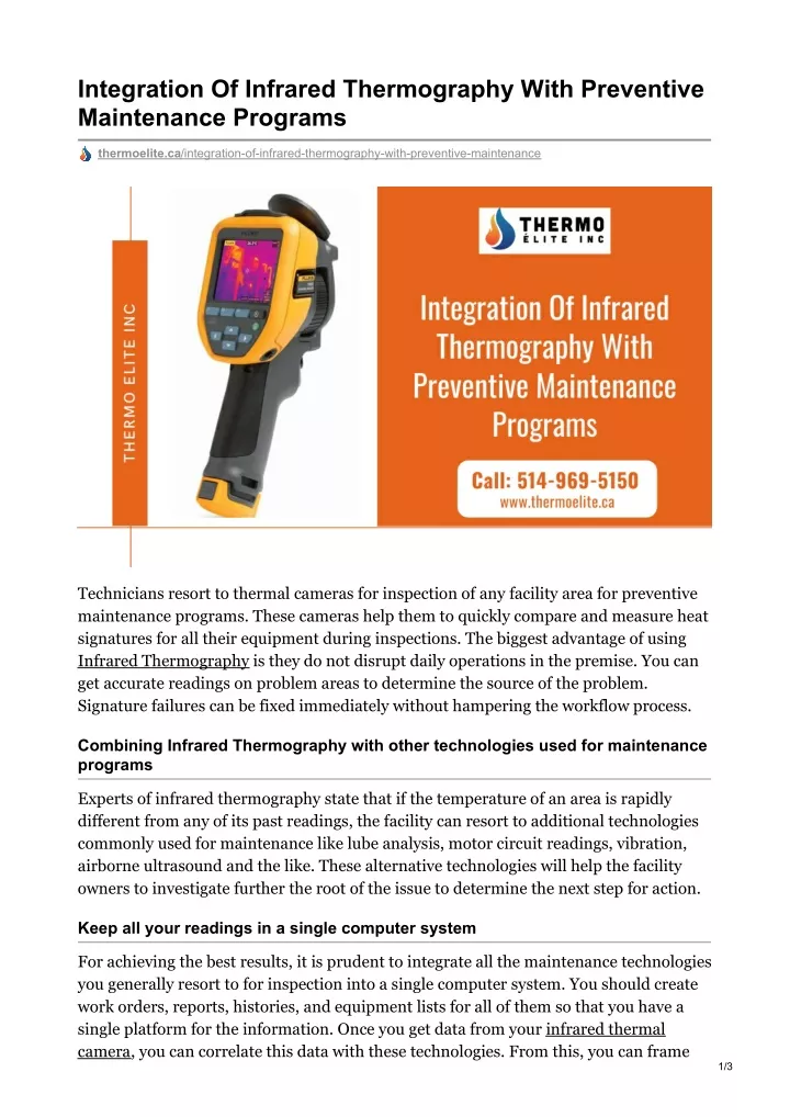 integration of infrared thermography with