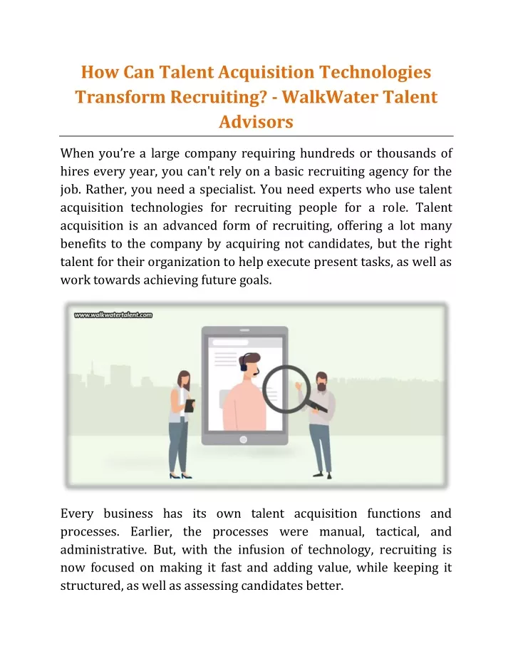 how can talent acquisition technologies transform