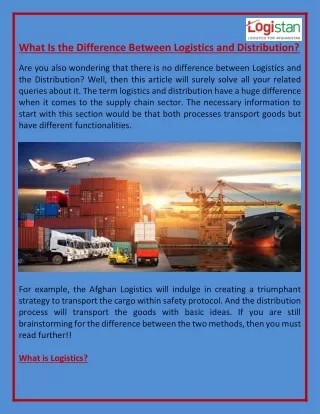 what is the difference between logistics