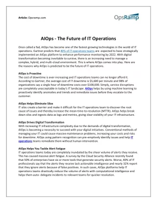 AIOps - The Future of IT Operations
