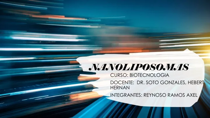 nanoliposomas curso biotecnologia docente dr soto