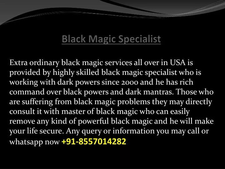 black magic specialist