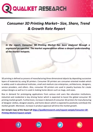 consumer 3d printing market size share trend