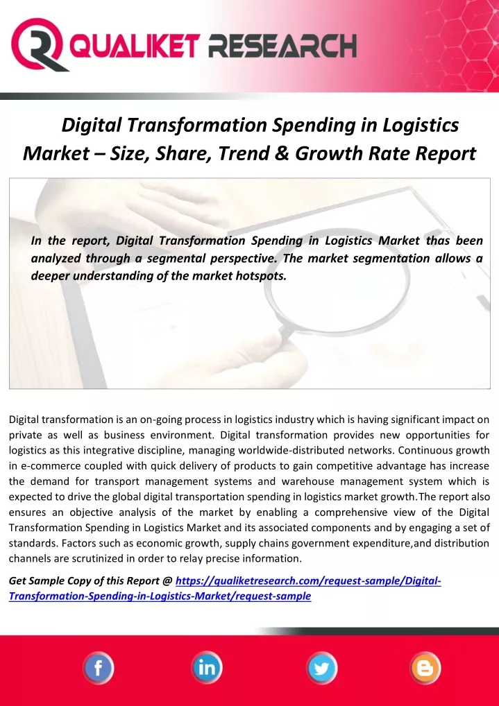 digital transformation spending in logistics