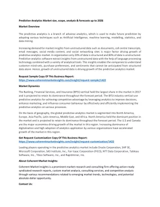 predictive analytics market size scope analysis