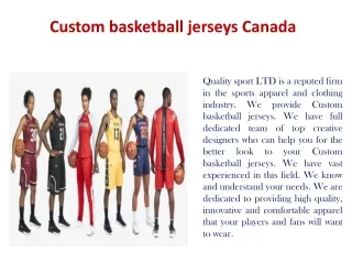 Custom basketball jerseys Canada