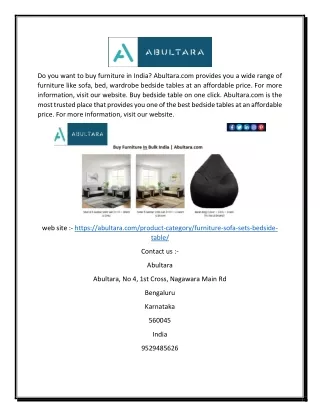Buy Bedside Table Online | Abultara.com