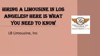 Hiring a Limousine in Los Angeles