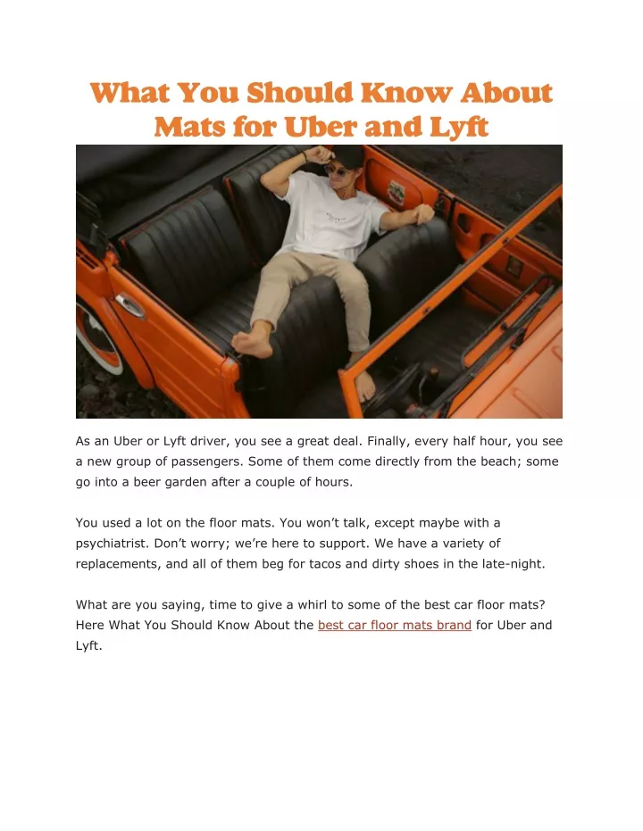 what you should know about mats for uber and lyft