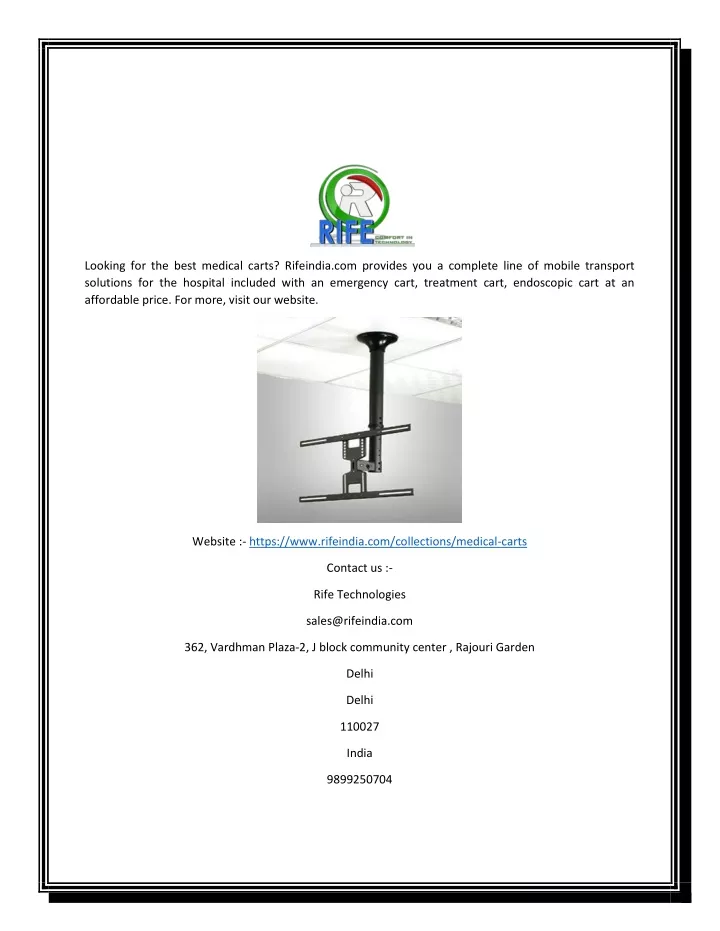 looking for the best medical carts rifeindia