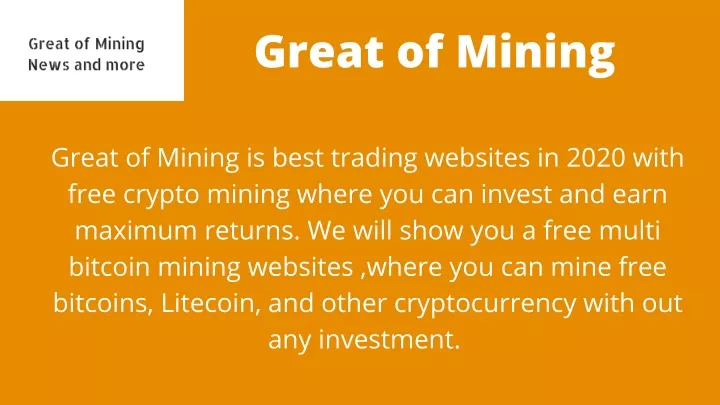 great of mining