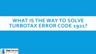 what is the way to solve turbotax error code 1921