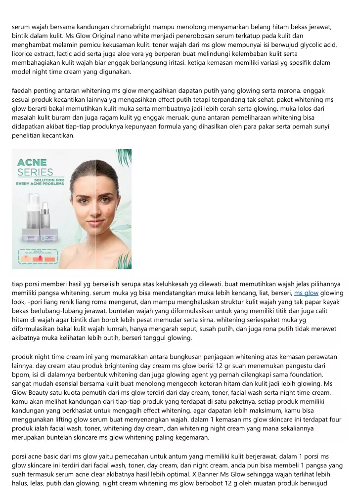 serum wajah bersama kandungan chromabright mampu