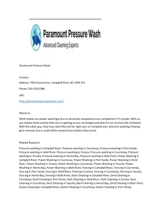 Paramount Pressure Wash