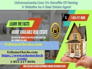 Ushomechecks.Com On Benefits Of Having A Website As A Real Estate Agent