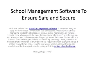 school management software to ensure safe and secure