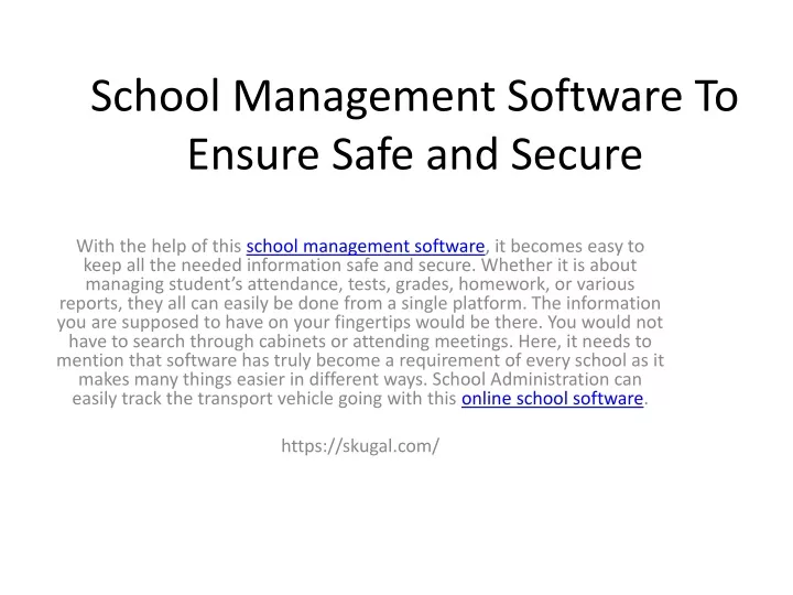school management software to ensure safe and secure