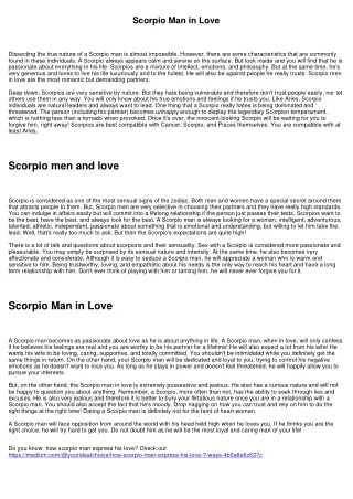 Scorpio Man in Love