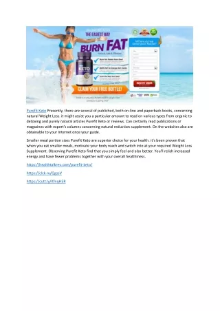 purefit keto presently there are several