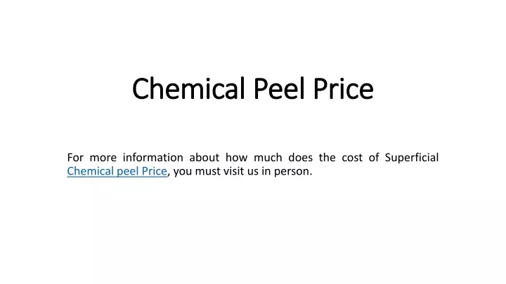 chemical peel price