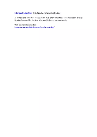 interface design firm interface and interaction