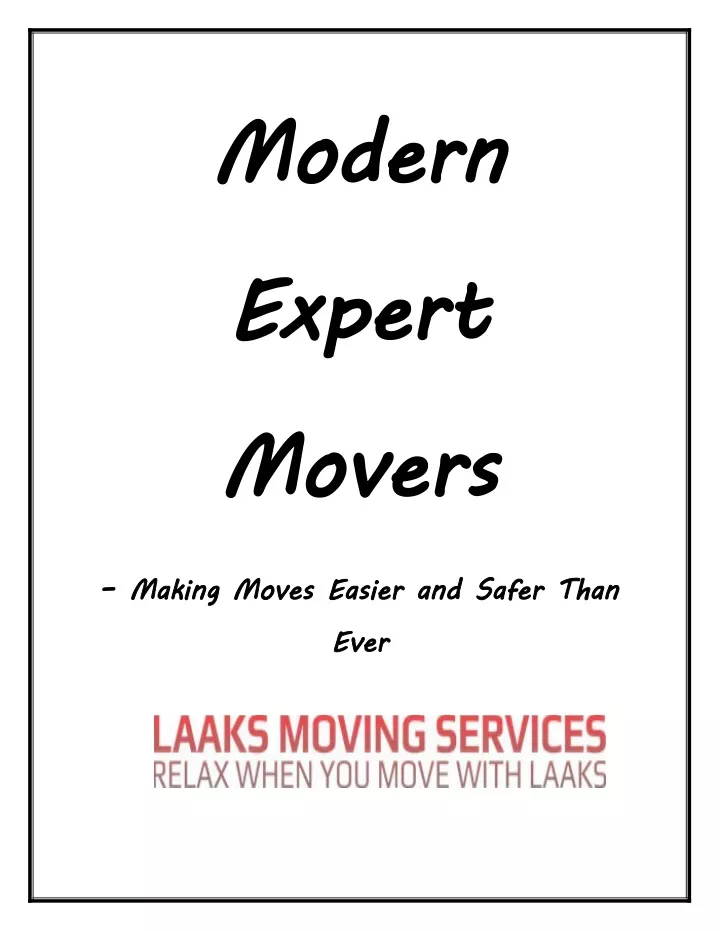 modern expert movers