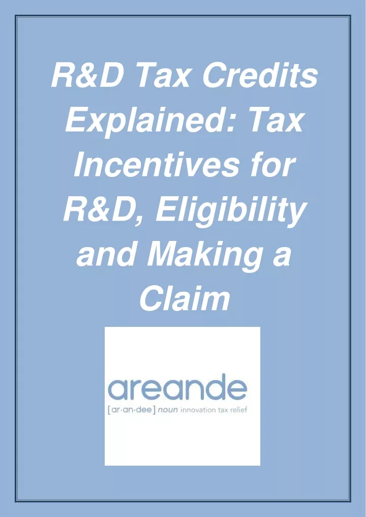 r d tax credits explained tax incentives