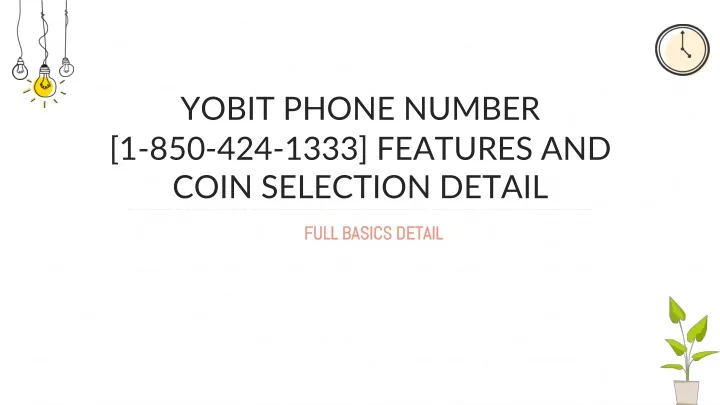 yobit phone number 1 850 424 1333 features and coin selection detail