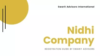 Online Nidhi Company Registration Procedure in India
